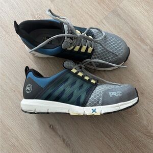 Timberland PRO Composite Safety Toe Shoes, Size 8.5 in blue and grey. LIKE NEW!!